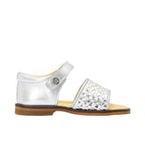 Andanines Kids Girls Silver Woven Strap Sandal