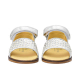 Andanines Kids Girls Silver Woven Strap Sandal