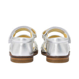 Andanines Kids Girls Silver Woven Strap Sandal