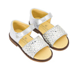 Andanines Kids Girls Silver Woven Strap Sandal