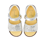 Andanines Kids Girls Silver Woven Strap Sandal