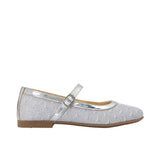 Andanines Kids Girls Silver Lace Ballerina Flats