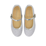 Andanines Kids Girls Silver Lace Ballerina Flats