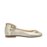 Andanines Kids Girls Gold Embellished Ballerina Flats