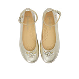 Andanines Kids Girls Gold Embellished Ballerina Flats