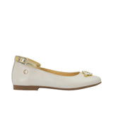 Andanines Kids Girls Embellished White Ballerina Flats