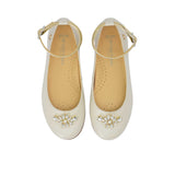 Andanines Kids Girls Embellished White Ballerina Flats