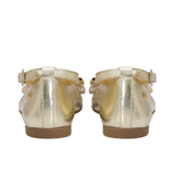 Andanines Kids Girls Gold Bow Embellished Ballerina Flats