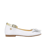 Andanines Kids Girls White Ballerina Shoes with Ankle Strap