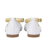 Andanines Kids Girls White Ballerina Shoes with Ankle Strap