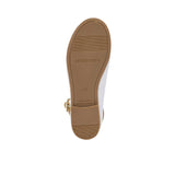 Andanines Kids Girls White Ballerina Shoes with Ankle Strap