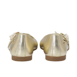 Andanines Kids Girls Gold Floral Ballerina Flat Shoes