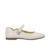 Andanines Kids Girls White Classic Strap Ballerina Flat Shoes