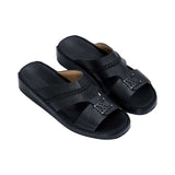 Antonio Men’s Genuine Leather Arabic Sandals with Metal Logo