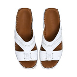 Antonio Men’s Genuine Leather Arabic Sandals with Metal Logo