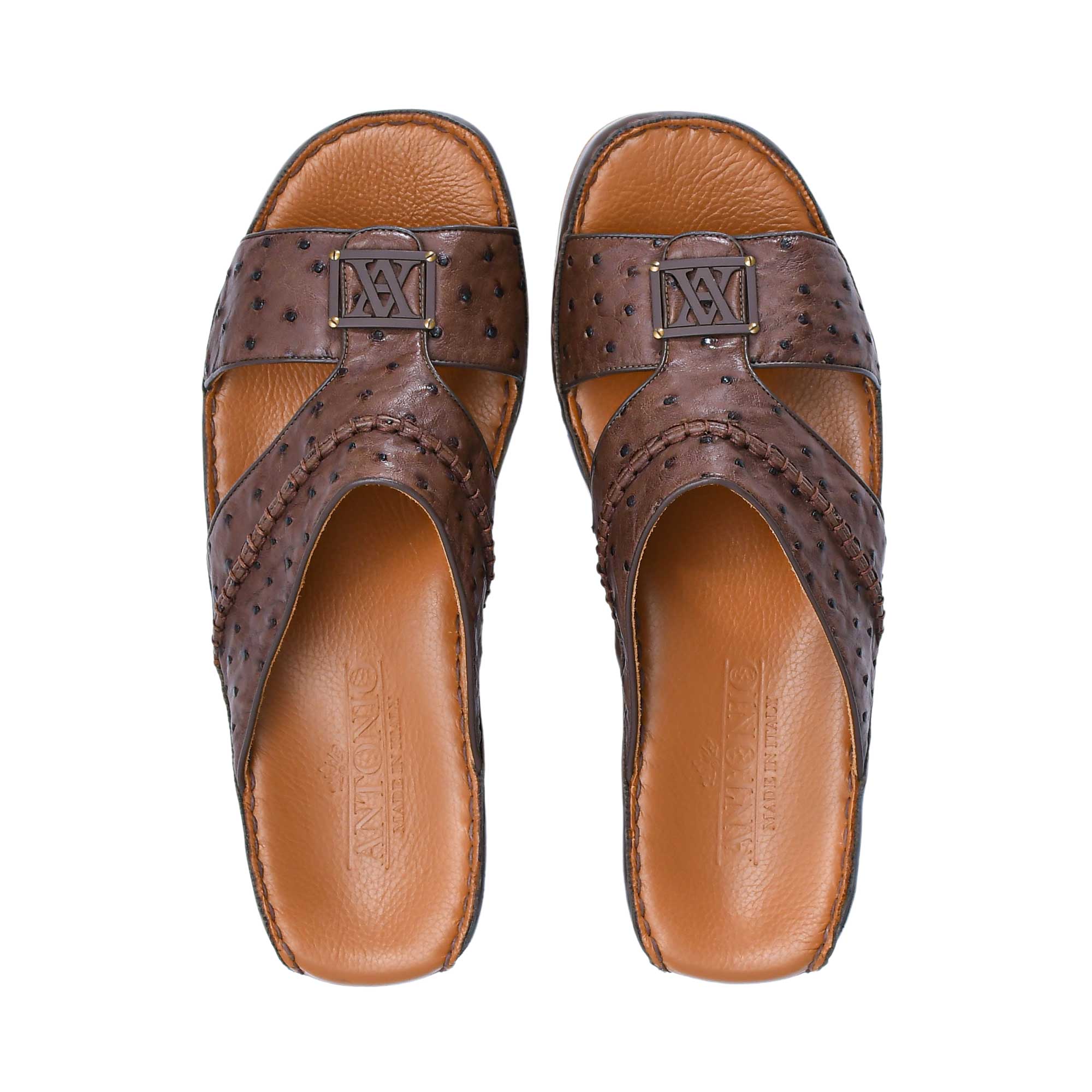 Antonio Men's Ostrich Leather Arabic Sandal | All Shoes | GCC | Men | Men All Shoes Shoes | Mens | Traditional Footwear Antonio Men's Ostrich Leather Arabic Sandal | All Shoes | GCC | Men | Men All Shoes Shoes | Mens | Traditional Footwear