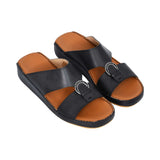 Antonio Men's Genuine Leather Arabic Sandals with Metal Buckle