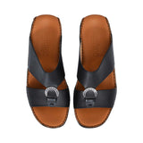 Antonio Men's Genuine Leather Arabic Sandals with Metal Buckle