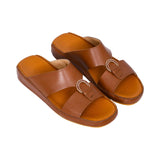 Antonio Men's Genuine Leather Arabic Sandals with Metal Buckle