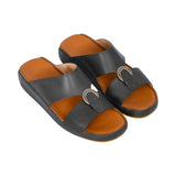Antonio Men's Genuine Leather Arabic Sandals with Metal Buckle