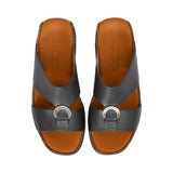 Antonio Men's Genuine Leather Arabic Sandals with Metal Buckle