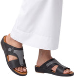 Antonio Men's  Hand Made and Python-Print Leather Arabic Sandals