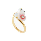 Les Nereides Long-Tailed Tit and Rose Hip Adjustable Ring