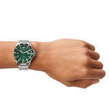 Emporio Armani Gents Green Dial Three-Hand Date Stainless Steel Watch