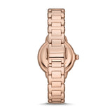 Emporio Armani Ladies MOP Dial Three-Hand Rose Gold-Tone Stainless Steel Watch