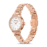 Emporio Armani Ladies MOP Dial Three-Hand Rose Gold-Tone Stainless Steel Watch