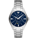 Emporio Armani Men's Three-Hand Moonphase Stainless Steel Watch