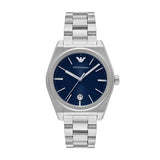 Emporio Armani Gents Blue Dial Silver Tone Analogue Watch