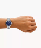 Emporio Armani Starry Night Ladies Blue Dial Silver Stainless Steel Watch