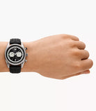 Emporio Armani Chronograph Gents Black Leather Strap Watch