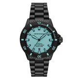 Emporio Armani Sea Explorer automatic black stainless steel watch with turquoise dial – AR60084