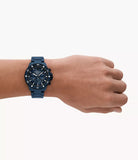 Emporio Armani Chronograph World Explorer Gents Blue Ceramic Watch