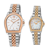 Aigner Verona His & Her Stainless Steel Rose Gold Pair Watch Set