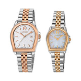Aigner Verona His & Her Stainless Steel Rose Gold Pair Watch Set