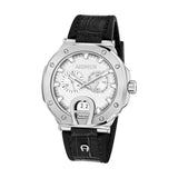 Aigner Taviano Men's Silver Dial & Case With Black Leather Strap Watch