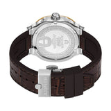 Aigner Taviano Men's Silver Dial Stainless Steel/Gold Plated Case With Brown Leather Strap WAtch