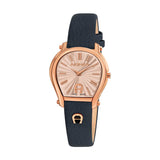 Aigner Pavia Women's Rose Gold Dial & Case Blue Leather Strap Watch