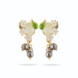 Les Nereides Blueberry and Scarab Beetle Post Earrings