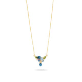 Les Nereides Blueberry and Round Cut Stone Necklace