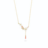Les Nereides Flower Bouquet and Pink Pearl Necklace