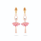 Les Nereides Ballerina Stone and Enameled Flower Bouquet Post Earrings