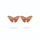 Les Nereides Enameled Butterfly and Stone Post Earrings