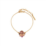 Les Nereides Love Animals Butterfly Round Stone Charm Bracelet