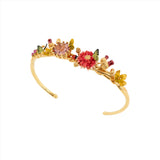 Les Nereides Butterfly and round stone bangle Bracelet, Large