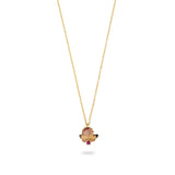 Les Nereides Enameled Butterfly and Cut Glass Stone Pendant Necklace