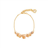 Les Nereides  Apricot Peach Diamantine 5 Stones fine Bracelet